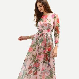 Pink Floral SHEIN Dress
